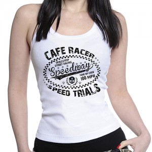 Dragstrip Kustom. Women`s Strappy Speed Trials White